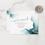 Nieuwe Adres Modern Earth Agate Moving Announance Notitiekaartje (Voorkant / Achterkant in situ)