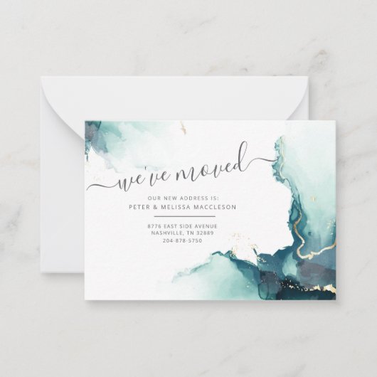 Nieuwe Adres Modern Earth Agate Moving Announance Notitiekaartje (Voorkant)
