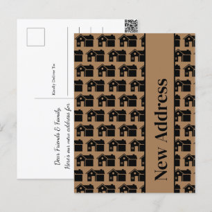 Nieuwe Adres Nieuwe het Patroon van het Huis Beweg Briefkaart