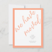 Nieuwe adres verhuisaankondiging | Perzikkoraal (Voorkant)