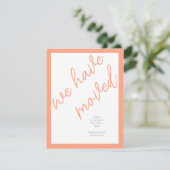 Nieuwe adres verhuisaankondiging | Perzikkoraal (Staand voorkant)