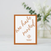 Nieuwe adres verhuisaankondiging | Verbrand Sinaas (Staand voorkant)