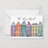 Nieuwe adres Waterverf Bewegende Aankondiging Kaar (Voorkant)