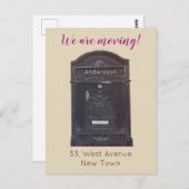 Nieuwe Adres Zwarte Brievenbus Fotoaangepaste teks Briefkaart (Voorkant / Achterkant)