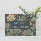 Nieuwe adresaankondiging | Groene vetplanten Plant Aankondiging (Staand voorkant)