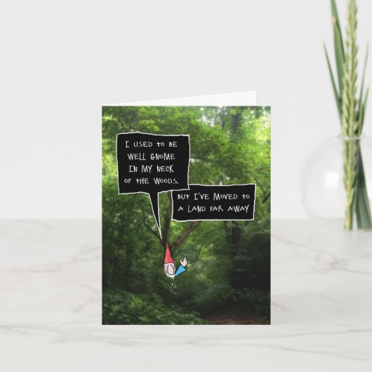 Nieuwe adresaankondiging met Gnome in Forest Aankondiging (Voorkant)