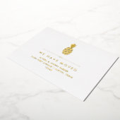 Nieuwe adresaankondiging met gouden folie ananas uitnodiging (Gedraaid)