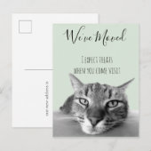 Nieuwe adresaankondiging van Cat Funny Aankondigingskaart (Voorkant / Achterkant)