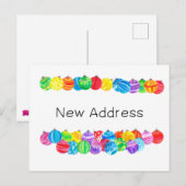 Nieuwe adresaankondiging, waterverf-bubbels briefkaart (Voorkant / Achterkant)