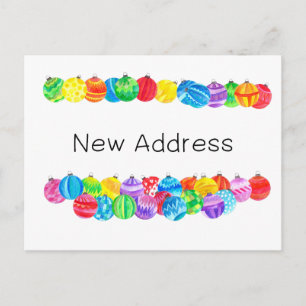 Nieuwe adresaankondiging, waterverf-bubbels briefkaart
