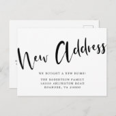 Nieuwe adresblote kalligrafie aankondigingskaart (Voorkant / Achterkant)