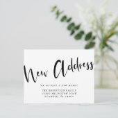 Nieuwe adresblote kalligrafie aankondigingskaart (Staand voorkant)