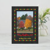 Nieuwe adresfoto met kerstverlichting kaart (Staand voorkant)