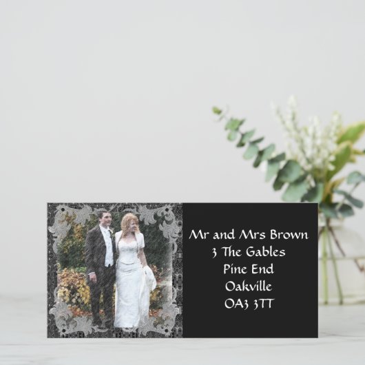 Nieuwe adresfotokaart aankondiging (Staand voorkant)