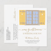 Nieuwe adresgastruimte modern in beweging aankondigingskaart (Voorkant / Achterkant)