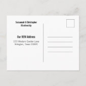 Nieuwe adresgrenzen in  kruiwagen briefkaart (Achterkant)