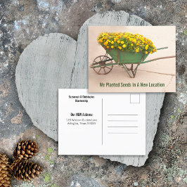 Nieuwe adresgrenzen in  kruiwagen briefkaart