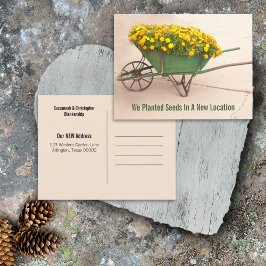 Nieuwe adresgrenzen in  kruiwagen briefkaart