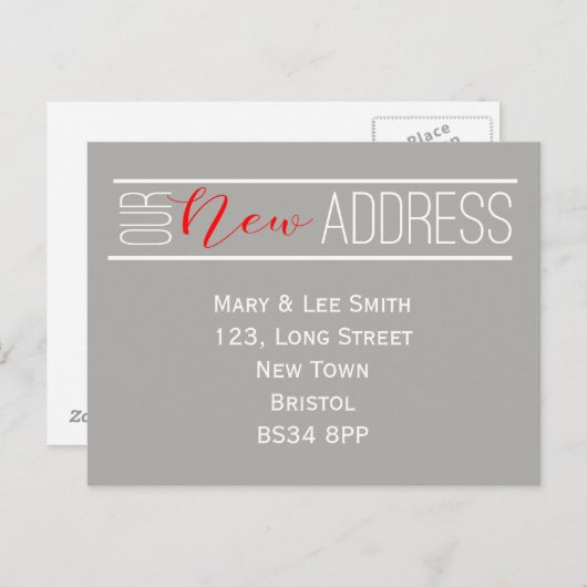 nieuwe adreskaart aankondigingskaart (Voorkant / Achterkant)