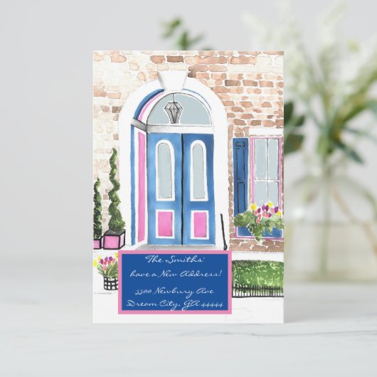 Nieuwe adreskaartjes - voeg uw eigen Info toe Bedankkaart (Staand voorkant)