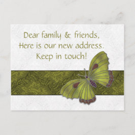 Nieuwe adreskaartjes voor gasten Butterfly Brocade Aankondigingskaart