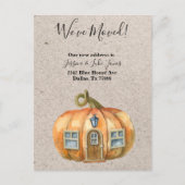 Nieuwe adresmededeling Thanksgiving pomkin Ann ver Aankondigingskaart (Voorkant)