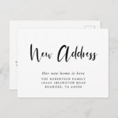 Nieuwe adresmoderne kalligrafie aankondigingskaart (Voorkant / Achterkant)