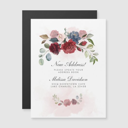 Nieuwe adreswijziging Floral Moving Aankondiging (Voorkant / Achterkant)