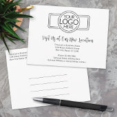 Nieuwe adreswijziging met Business Logo White Aankondigingskaart