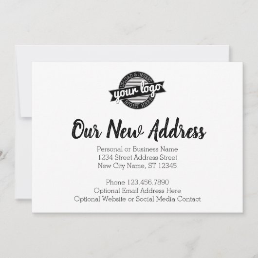 Nieuwe adreswijziging met zakelijke Logo Aankondiging (Voorkant)