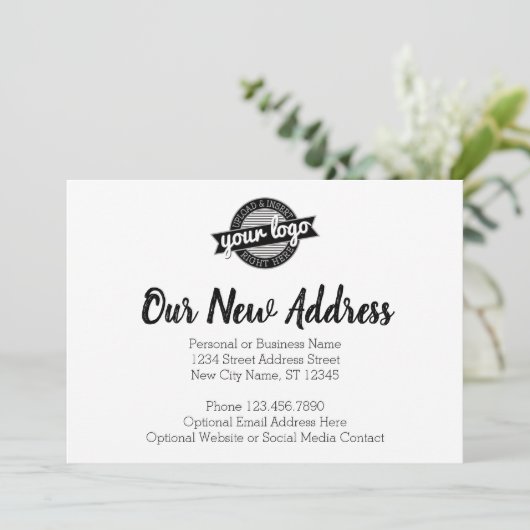 Nieuwe adreswijziging met zakelijke Logo Aankondiging (Staand voorkant)