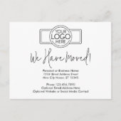 Nieuwe adreswijziging met zakelijke Logo Briefkaart (Voorkant)