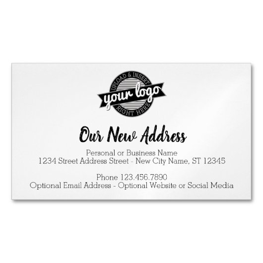 Nieuwe adreswijziging met zakelijke Logo Magnetisch Visitekaartje (Voorkant)