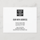 Nieuwe adreswijziging met zakelijke Logo San Serif Aankondigingskaart (Voorkant)