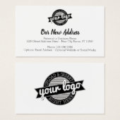 Nieuwe adreswijziging met zakelijke Logo Visitekaartje (Voorkant /achterkant)