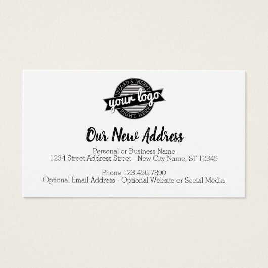 Nieuwe adreswijziging met zakelijke Logo Visitekaartje (Voorkant)