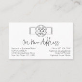 Nieuwe adreswijziging met zakelijke Logo Visitekaartje (Voorkant)