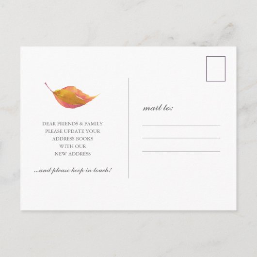 Nieuwe adreswijziging van kennisgeving adreswijzig briefkaart (Achterkant)