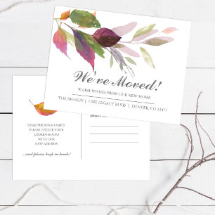 Nieuwe adreswijziging van kennisgeving adreswijzig briefkaart