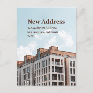 Nieuwe adreswijziging van kennisgeving adreswijzig briefkaart