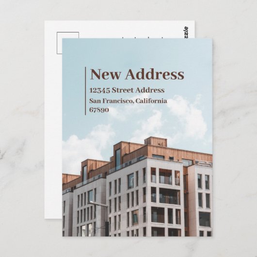 Nieuwe adreswijziging van kennisgeving adreswijzig briefkaart (Voorkant / Achterkant)