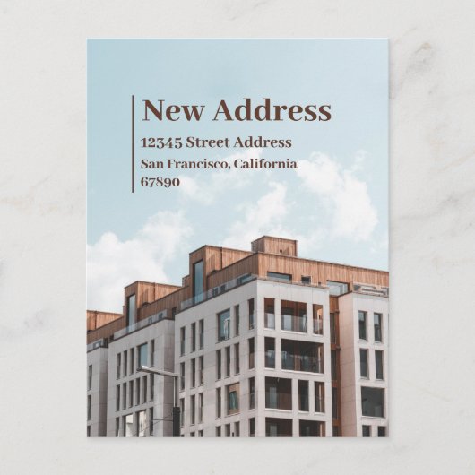 Nieuwe adreswijziging van kennisgeving adreswijzig briefkaart (Voorkant)