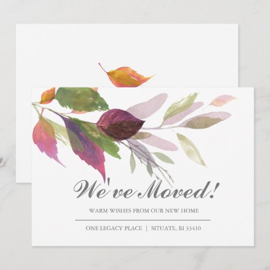 Nieuwe adreswijziging van kennisgeving adreswijzig kaart (Voorkant / Achterkant)