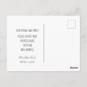 Nieuwe adreswijziging |Verplaatsingsaankondiging Briefkaart (Achterkant)