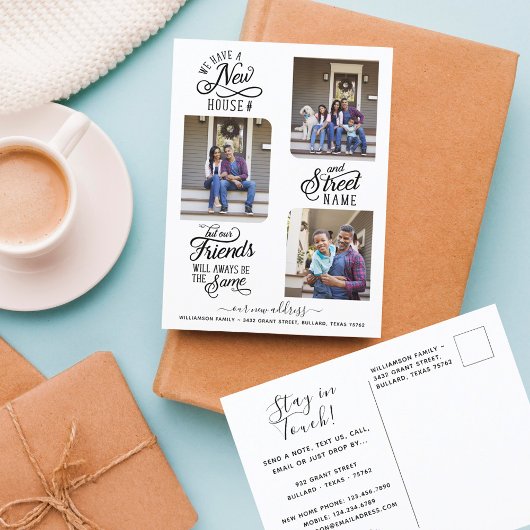 Nieuwe adreswijziging We hebben Foto Beweging gema Aankondigingskaart