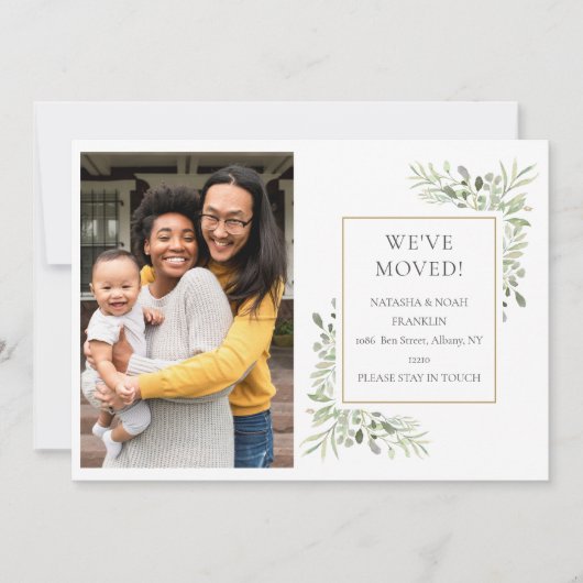 Nieuwe adreswijziging We zijn verhuisd foto Aankondiging (Voorkant)