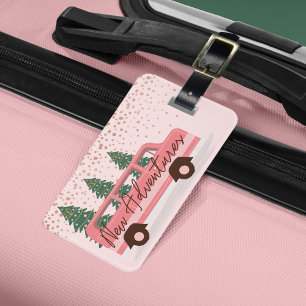 Nieuwe Adventures Roze Retro Van Bagagelabel