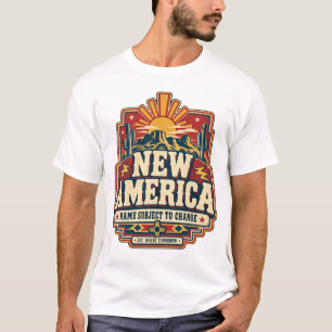 Nieuwe Amerika Vintage Retro Woestijn Satire T-Shi T-shirt