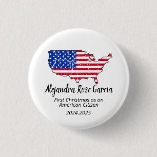 Nieuwe Amerikaanse Burger – Amerikaanse Kaart Burg Ronde Button 3,2 Cm