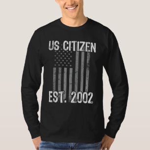 Nieuwe Amerikaanse burger EST 2002 Amerikaanse imm T-shirt